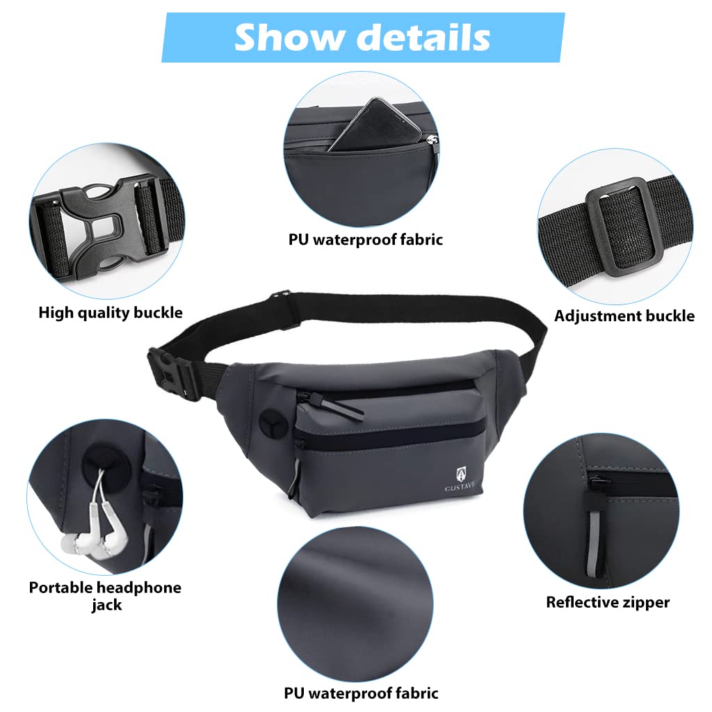 PALAY® Waist Bag for Men Women with Adjustable Strap, Waterproof Chest Bag Large Fanny Pack Bum Bag for Hiking Travel Camping Running Sports Outdoors