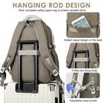 PALAY School Backpack for Girls with 3 Zip Compartments and Padded Straps | Khaki Nylon
