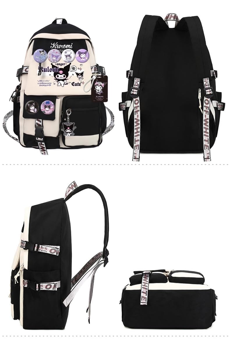 PALAY Kuromi Backpack for School and Travel featuring Multi Layer Design 45x30x15cm | Oxford Cloth Bag for Girls 6-12 Years