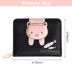 PALAY® Small Wallets for Women Stylish Latest PU Leather Coins Zipper Pocket Handbags Purse for Girls with Rabbit-Shaped Metal Tassels Pendant Purse (Black)