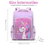 PALAY School Bag for Girls featuring 29x16x36cm capacity with ergonomic padded straps | Unicorn Backpack for Kids 3–6 Years
