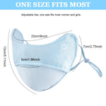 PALAY Sun Protection Mask for Women with Adjustable Ties and Soft Fabric | Reusable Blue Face Cover for Outdoor Sports