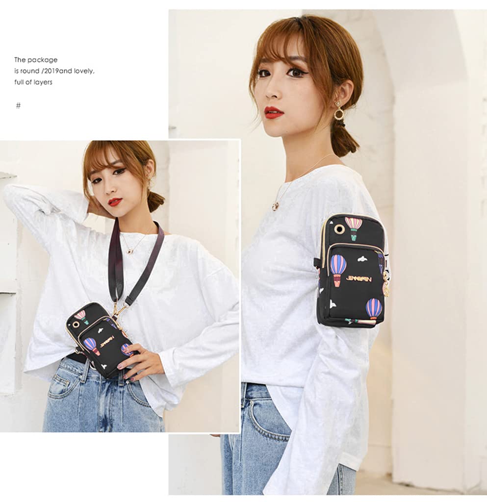 PALAY® Small Cross Body Bag, Multifunction 3 Layer Mini Crossbody Shoulder Bag Phone Purse Armband with Headphone Port for Teens Girls Women