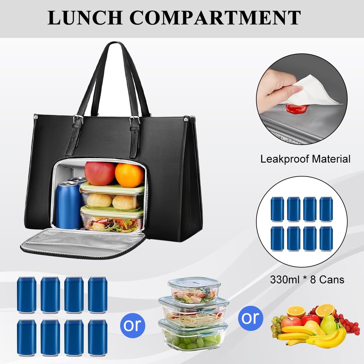 PALAY Laptop Bag for Office and Travel 15.6 Inch with Insulated Waterproof Compartment