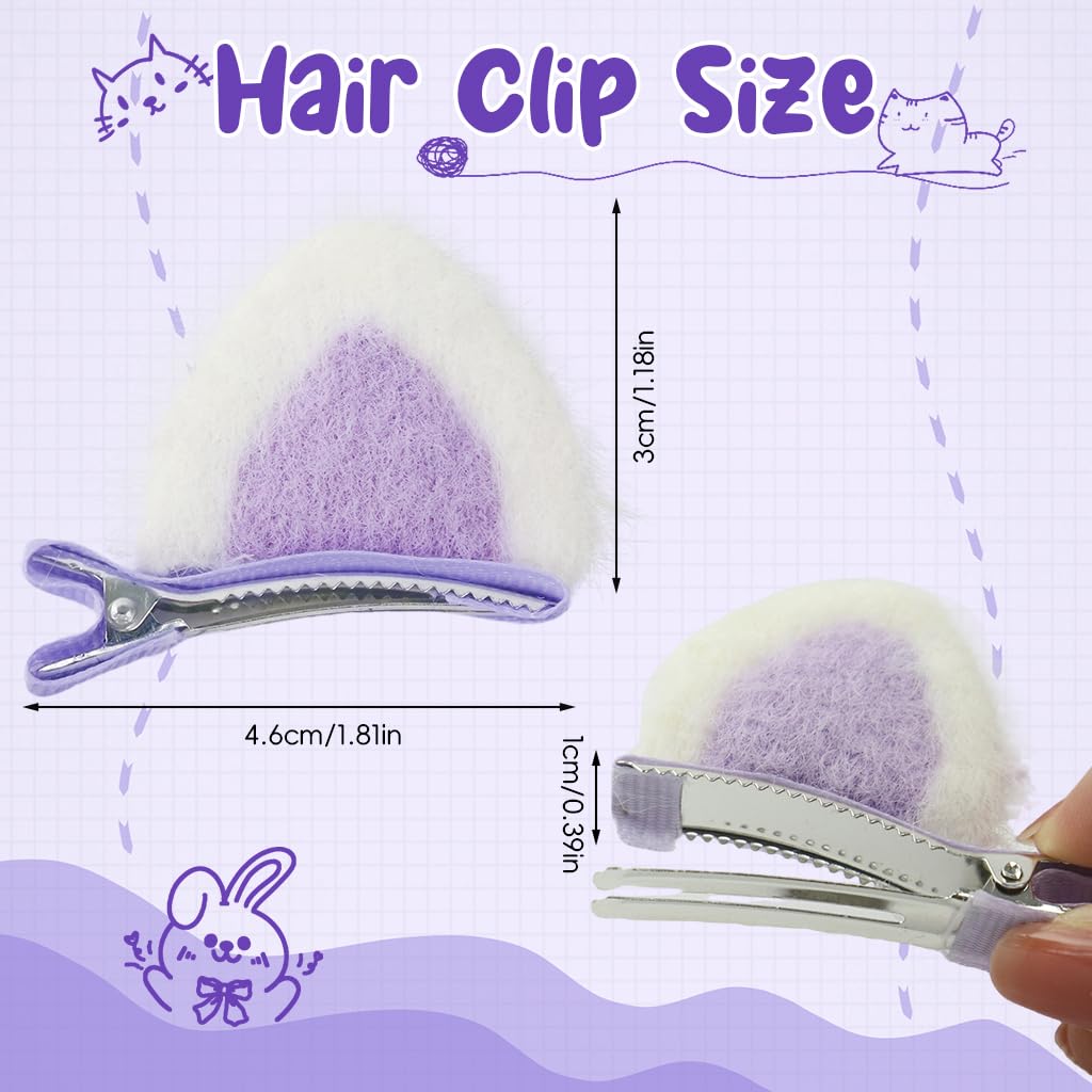 PALAY Hair Clips for Girls featuring Fluffy Fox Ear Design and 10 Colorful Pieces | Cute Kids Barrettes