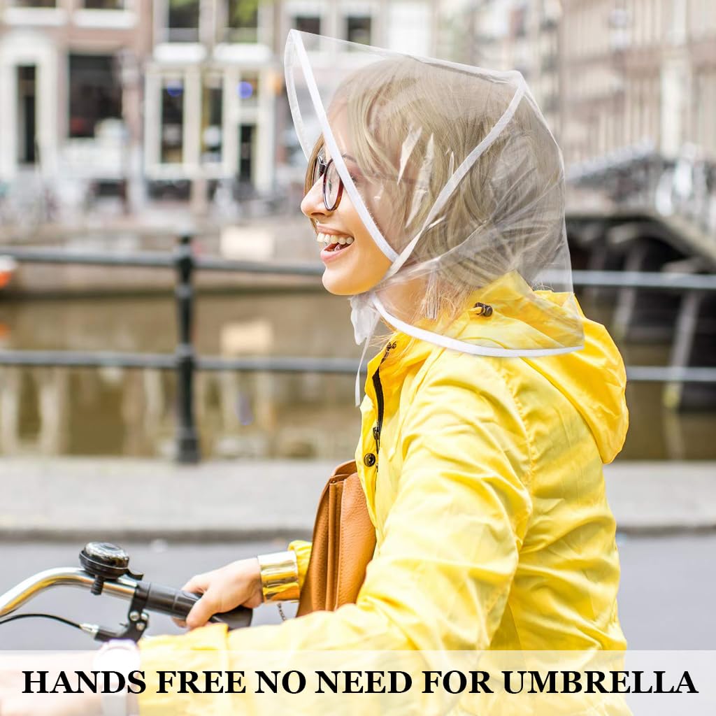 PALAY Women Rain Bonnet Set for Travel with Easy Tie-up Wide Brim and PE Waterproof Cover | 6pcs