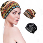 PALAY Slouchy Chemo Beanie for Women with Soft Stretch Double Layer Fabric | 2PCS Black