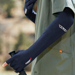 PALAY Hand Gloves for Sun Protection with UPF50+ Fingerless Design in Blue | Cooling UV Arm Sleeves for Men and Women