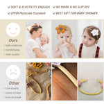 PALAY Baby Hair Band Set for Girls with Handmade Floral Design | 20PCS Soft Elastic Headbands