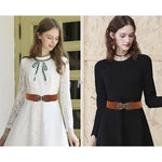PALAY Women Stretchy Belt for Dresses and Blouses with Metal Interlocking Buckle 60cm Coffee Brown