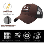 GUSTAVE® Cap for Men, Fashion Embroidered Baseball Hat with Breathable Mesh, Adjustable Fit, Superior Sun Protection, Durable Brown Outdoor Sports Casual Wear