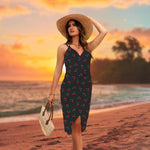 PALAY Beach Wear Dress for Women featuring Cherry Pattern and Quick Dry Polyester Fabric