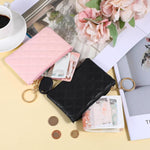PALAY Small Coin Purse 2Pcs for Daily Use with Metal Keyring and 12x9cm PU Design | Pink and Black