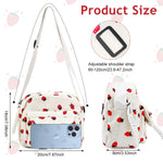 PALAY Purses for Women featuring 20x10x18cm corduroy body with strawberry motif | versatile crossbody sling