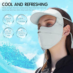 PALAY Full Face Sun Mask for Women UPF 50 with Detachable Brim in Green 3PCS | Cooling Protection for Cycling and Golf