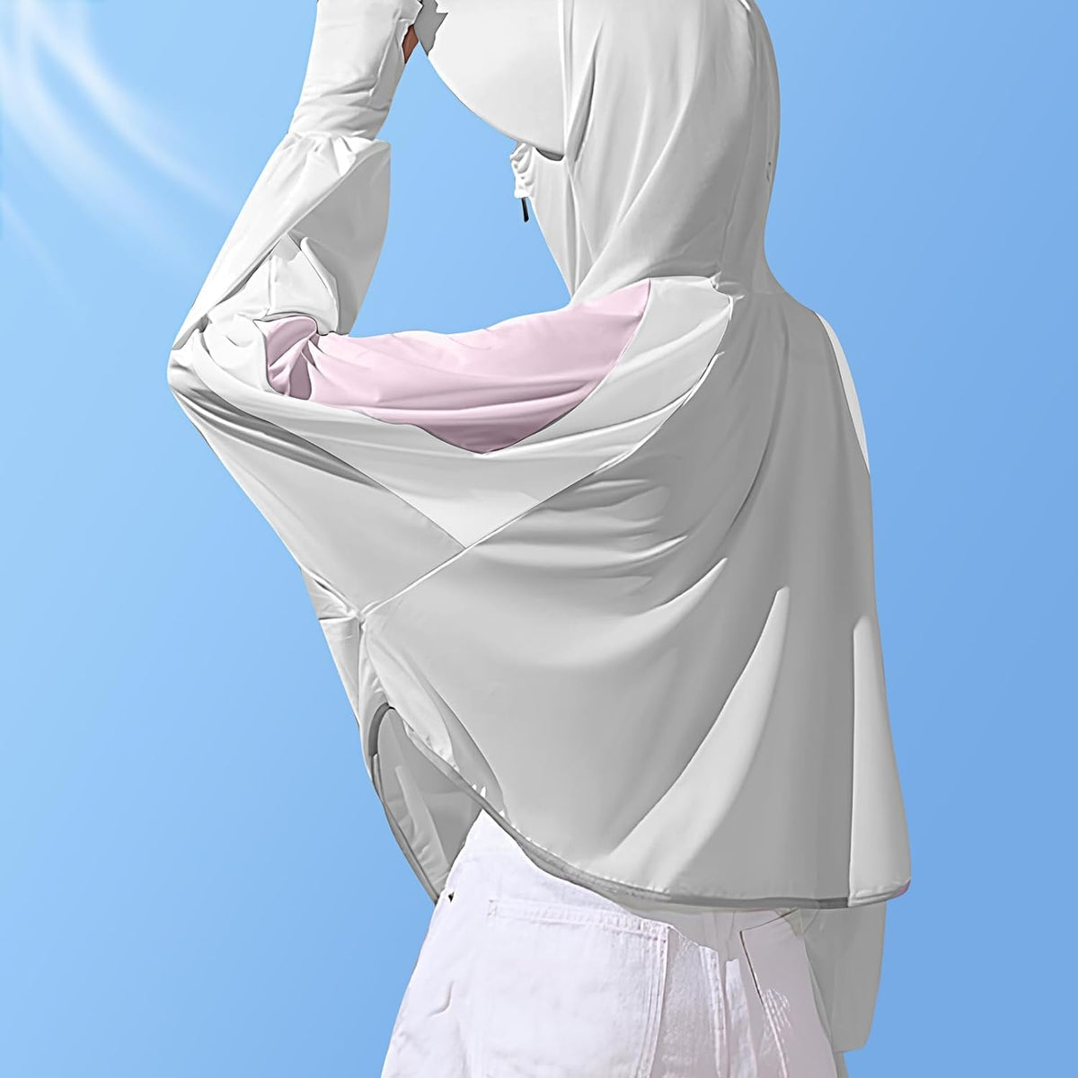 PALAY Sun Protection Hoodie for Women with Brim and Full Zip UPF 50+ | Quick-Dry Grey