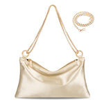 PALAY Women Satin Evening Handbag for Formal Events with 27.5x15cm Size and Removable Chain Strap