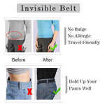 PALAY No Buckle Elastic Belt for Women and Men featuring Invisible Stretch Fit Up to 48 in | Black
