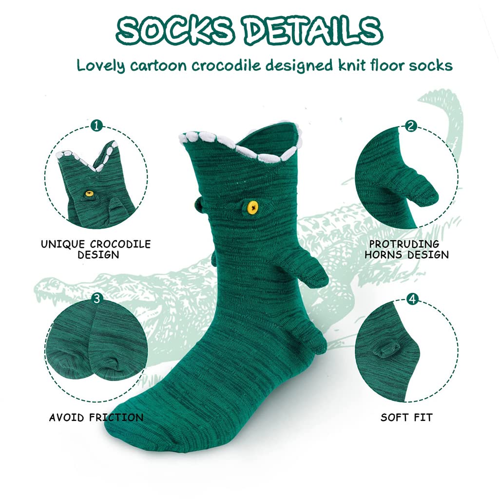 PALAY Floor Socks for Women featuring Handmade Knit Non-slip Design | Cozy Green Winter Gift