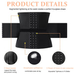 PALAY Waist Trainer for Women with 3 Section Adjustable Buckle 6 Row Fit, XL Black | Tummy Control and Lumbar Support