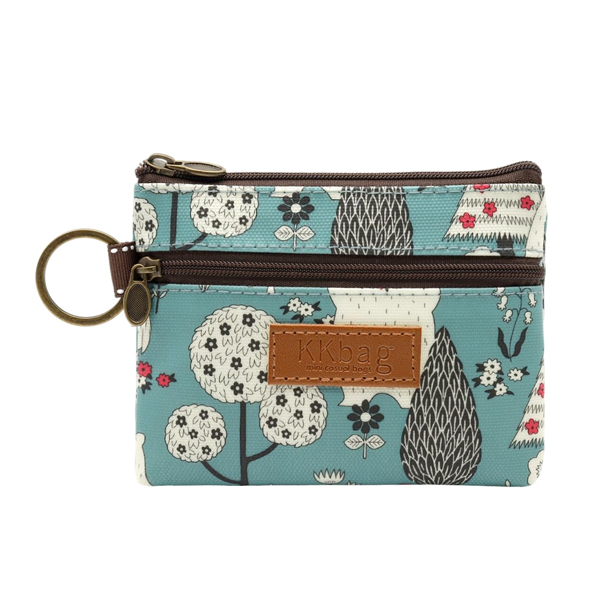 PALAY Coin Bag for Daily Essentials with Double Layer Zippers and Carabiner Clip | 12x10cm Polyester Pouch for Women and Girls