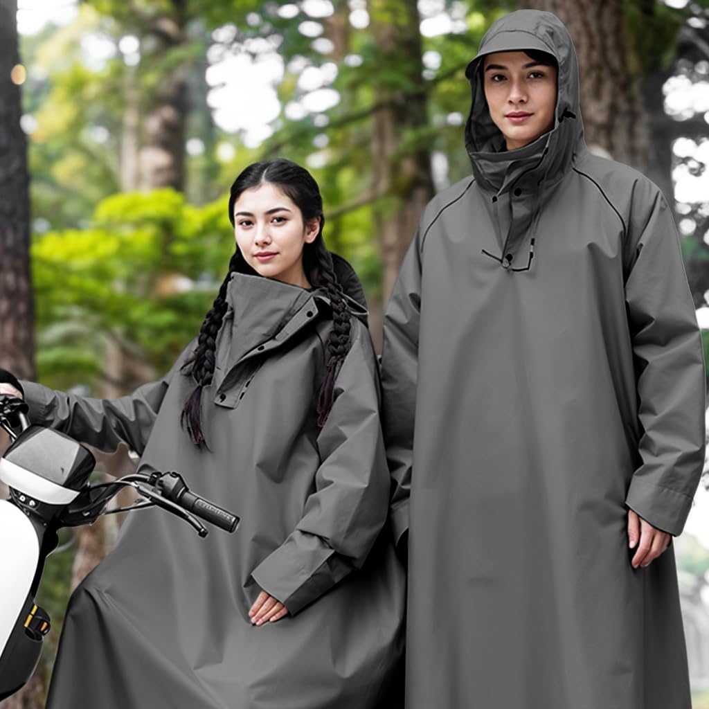 PALAY Long Rain Coat for Hiking and Travel featuring 360° Hood & 126cm Length | Unisex