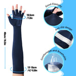 PALAY Hand Gloves for Sun Protection with Integrated Fingerless Design and Cool Ice Silk | 2PCS Blue for Cycling and Driving