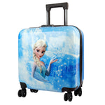 PALAY® Kids Travel Luggage 20'' Wheeled Luggage with Combination Password Lock Sturdy PC Travel Suitcase Cute Cartoon Elsa Carry-on Wheeled Luggage Travel Roller Luggage School Gift for Students