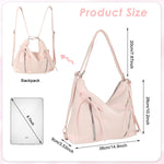 PALAY Shoulder Bag for Women featuring Detachable Strap and 34x10x26cm Spacious Design | Pink PU Bow Tote