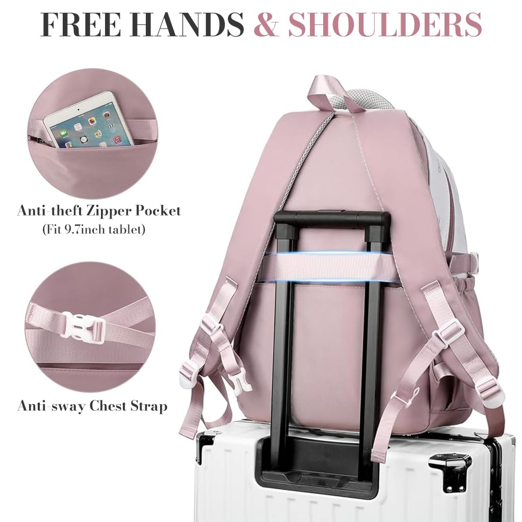 PALAY School Backpack for Girls with 13.3 in Laptop Compartment and Dual Handle | Oxford Patchwork Design