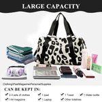 PALAY Travel Bag for Weekend and Gym Use with Detachable Strap and Waterproof Oxford Cloth | 46x28x17cm Cow Print Duffel