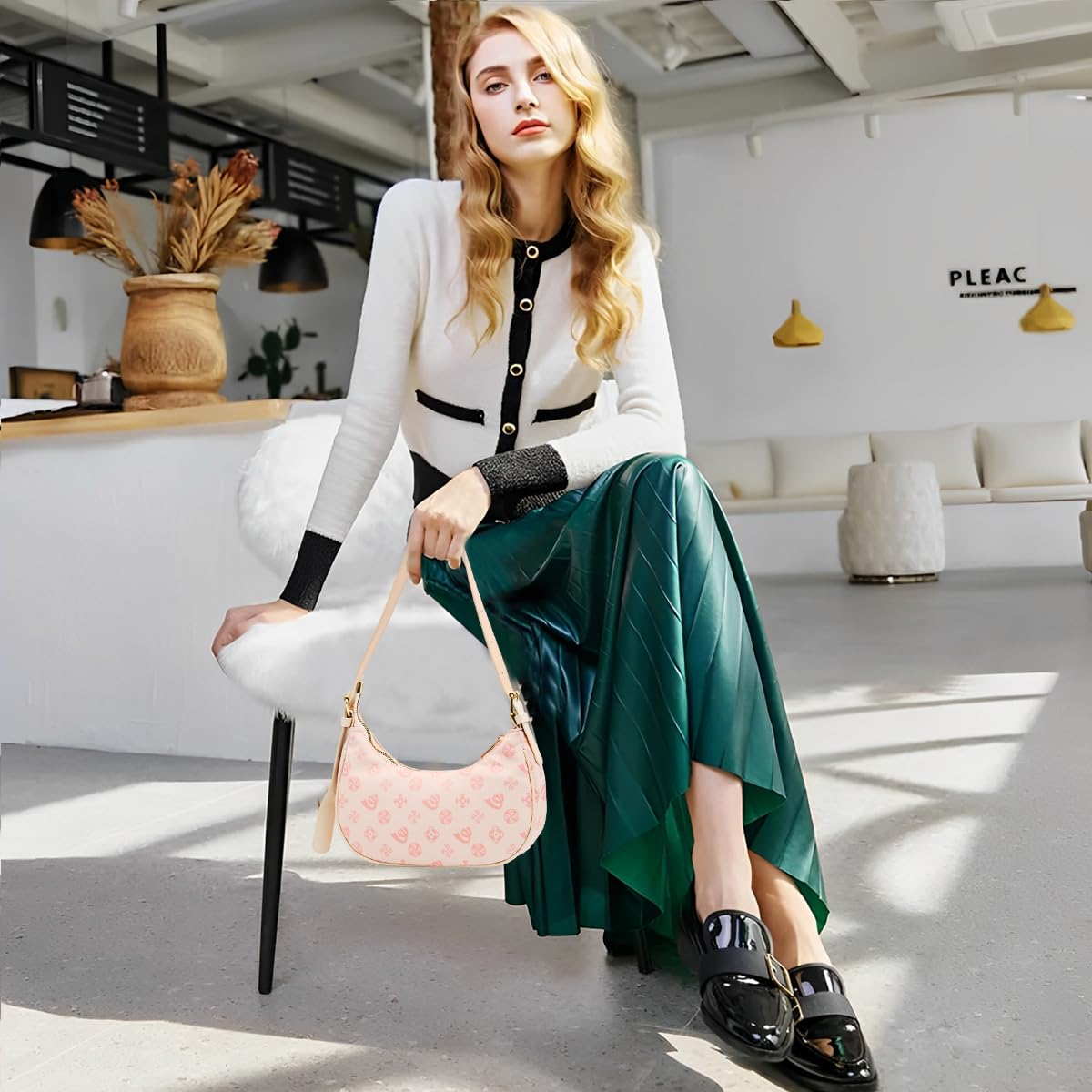 PALAY Women Shoulder Bag featuring Embossed Pattern and PU Leather | Aesthetic Coquette Style