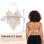 PALAY Women's Crochet Halter Top for Summer Beachwear with Fixed Bra Pads | Boho Backless Cami
