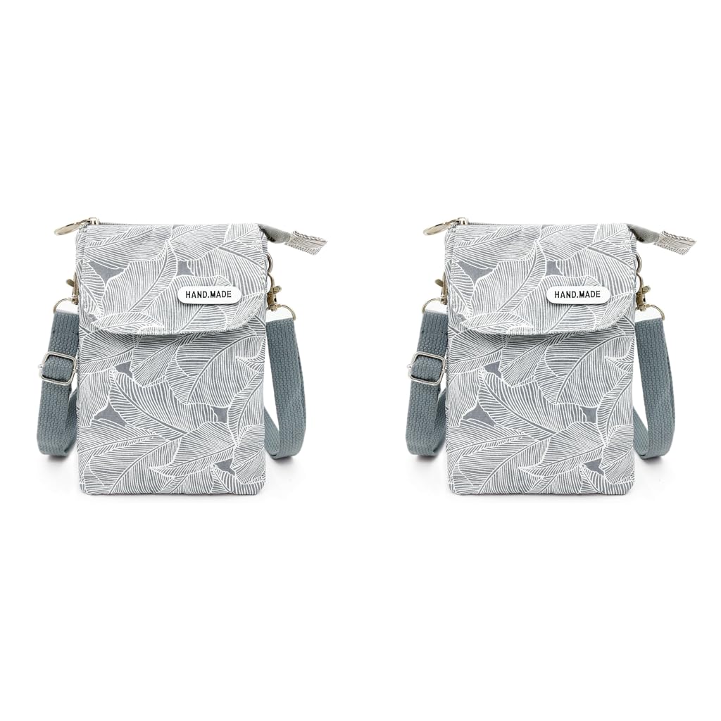 PALAY Women Purse for Casual Outings with 13.5x19.5cm Dual Pouch Design in Canvas Cloth