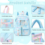 PALAY School Bag for Girls with 6 Badges and Ergonomic Support | Waterproof Nylon Backpack
