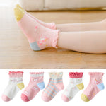 PALAY Kids Ankle Length Socks for Home Wear featuring Breathable Cotton Mesh and Unicorn Design for Girls 9-12 Years Old