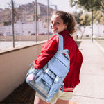 PALAY® School Backpack Fashion School Backpack for Girls Multi Compartments Blue Plaid Backpack Padded Handle & Shoulder Straps Burden-relief School BackpackTravel Backpack School Gifts for Girls