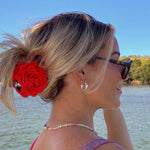 PALAY Rose Hair Claw Clips featuring 3.5 Inch Flower Design in Pink & Red for Women