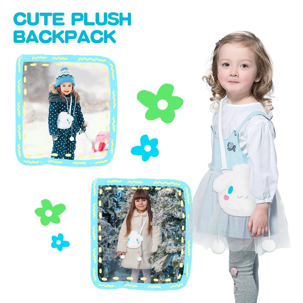 PALAY Cinnamoroll Plush Tote Bag with Drawstring Closure for Girls | Soft Plush Purse