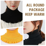 PALAY® 2Pcs Winter Fake Turtleneck Collar Fashion Warm Fake Collar with Flounce Hem Design Fashion Warm Fake Turtleneck Collar Sweater Collar for Crew Neck Sweaters, Blazers(Yellow& White)