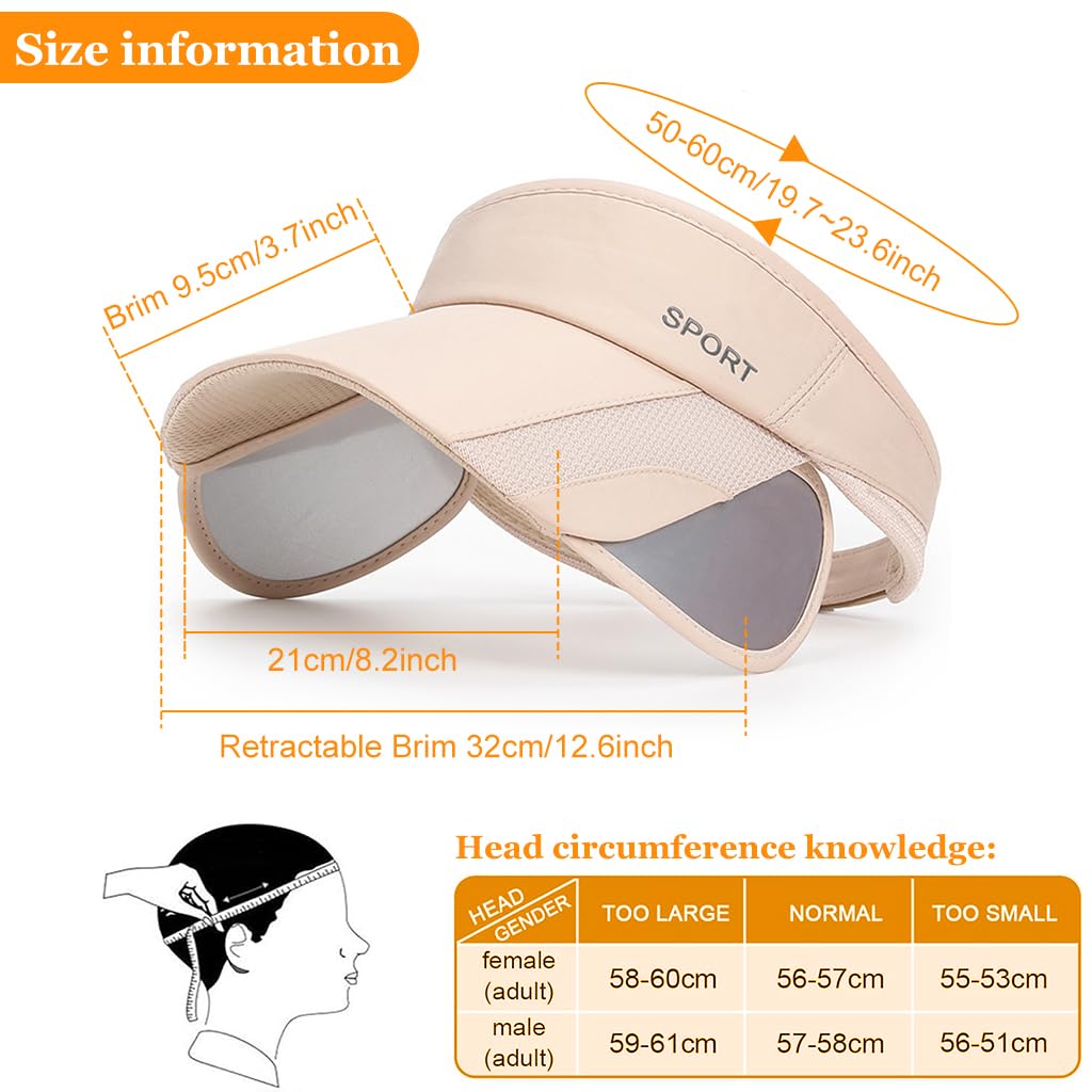 PALAY Sun Golf Visor Hats for Women with Retractable Brim and Breathable Fabric | Adjustable Fit