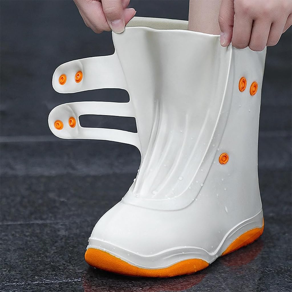 PALAY Silicone Shoe Rain Cover for Outdoor Use with Snap Button Closure and Anti Slip Sole | 2 PCS US Size 7.5 9