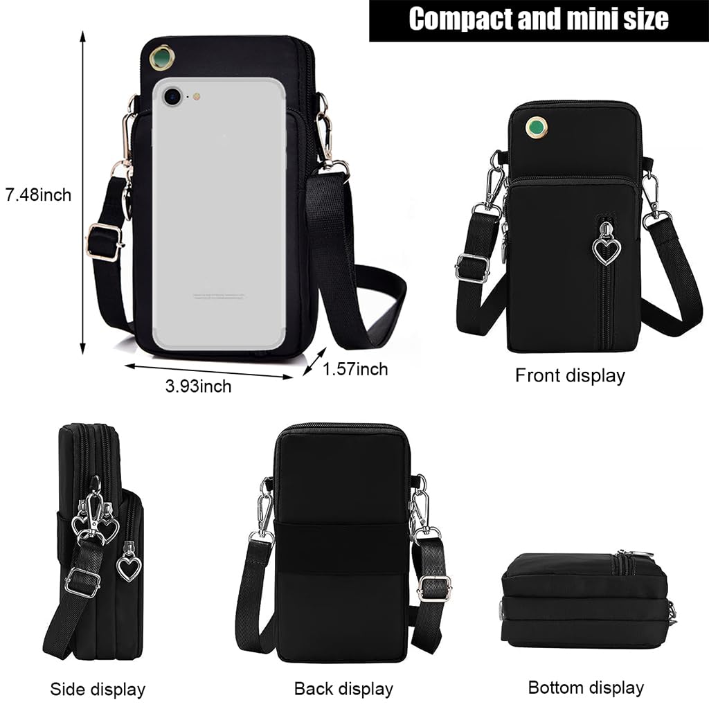 PALAY Crossbody Phone Bag for Women with 3 Layers and 4 Pockets | Oxford Cloth Mini Purse