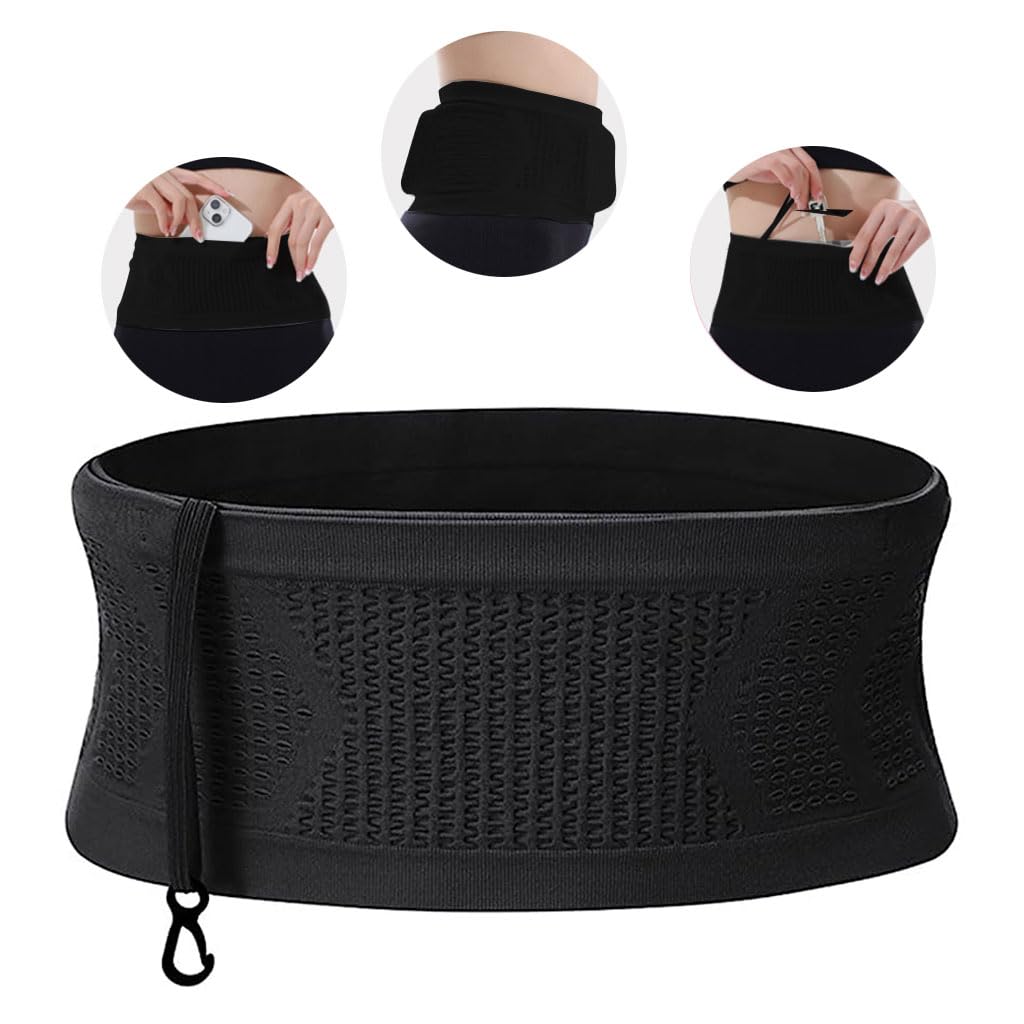 PALAY Running Belt Bag for Workouts with 360° Open Pocket and Adjustable 27–30 in Waist | Breathable Nylon Lycra