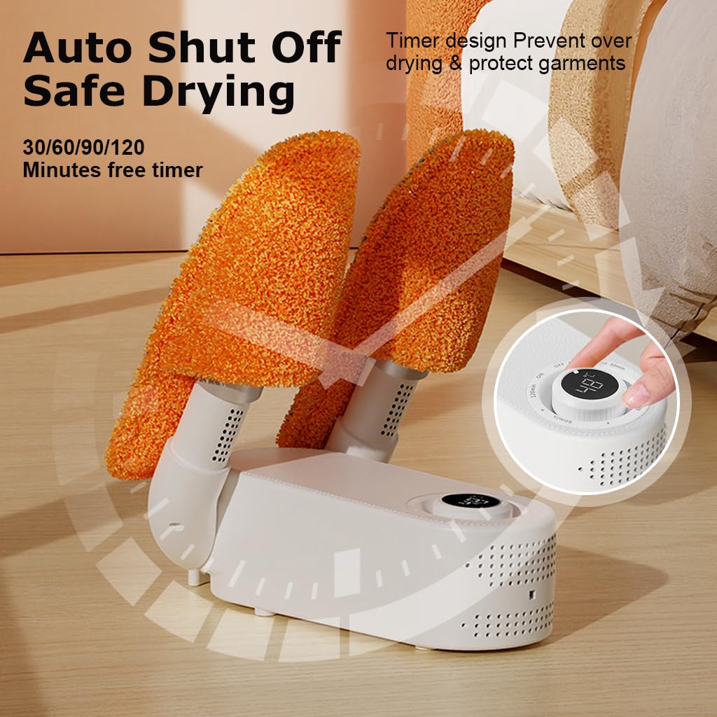 PALAY Electric Shoe Dryer for Boots and Gloves with 48°C Heat and 4 Timer Control | Folding Design