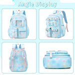 PALAY School Bag for Girls with 6 Badges and Ergonomic Support | Waterproof Nylon Backpack