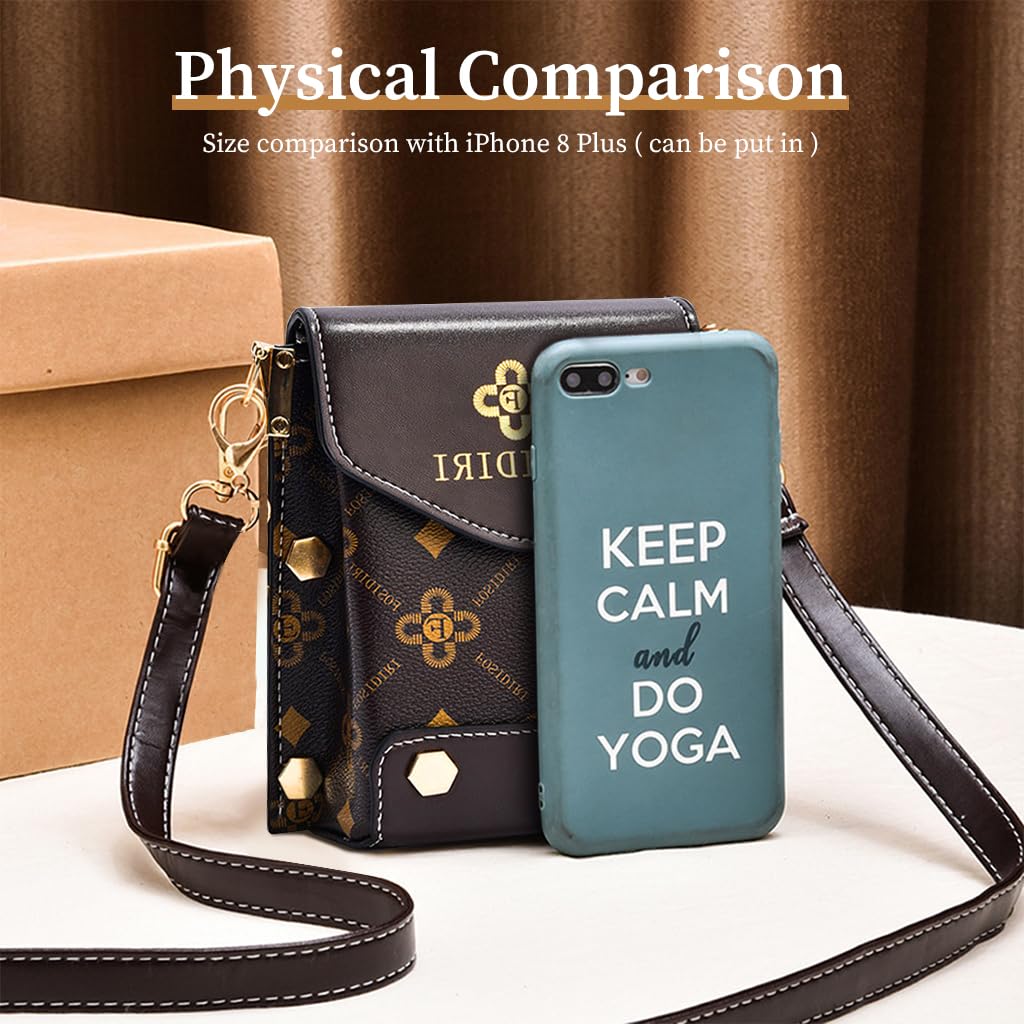 PALAY® Women Small Cross-Body Phone Bag Stylish PU Leather Mobile Cell Phone Pouch Women Purse Wallet Sling Bag with Detachable Strap, Mini Shoulder Bag for Daily Essentials Women (Black)