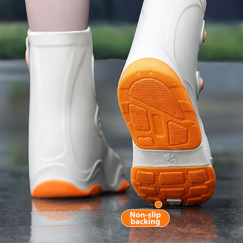 PALAY Silicone Shoe Rain Cover for Outdoor Use with Snap Button Closure and Anti Slip Sole | 2 PCS US Size 7.5 9