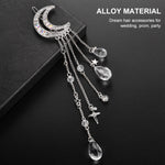PALAY Hair Clips for Weddings and Parties featuring Moon Tassel Design 2 Pcs Gold | Alloy Hair Accessories for Women