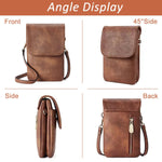 PALAY Crossbody Phone Bag for Daily Travel with Multi Zipper Pockets and 5x7.8 in Size | Vintage Brown PU Leather Mini Purse